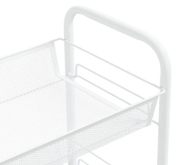 Kuhinjska kolica s 4 razine bijela 46 x 26 x 85 cm željezna - Bijela 46 x 26 x 85 cm Bijela 46 x 26 x 85 cm