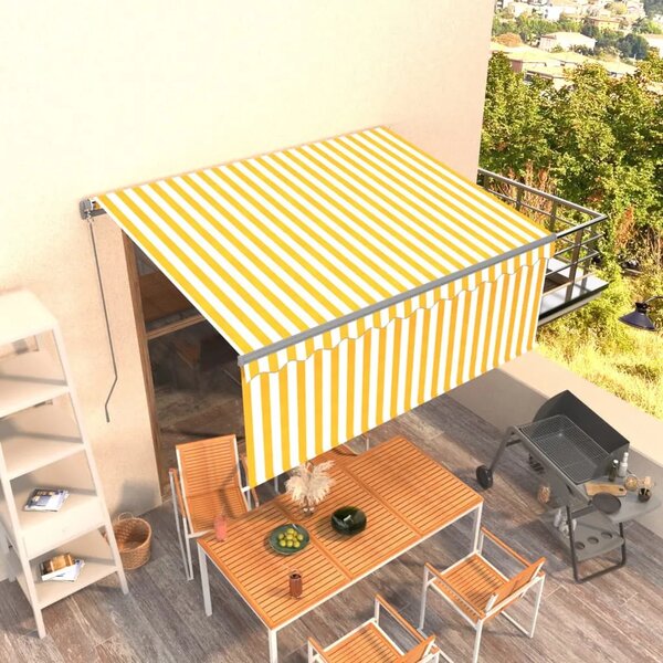 Tenda na ručno uvlačenje s roletom 3 x 2 5 m žuto-bijela - Žuta i bijela 3 x 2.5 m 1 Žuta i bijela