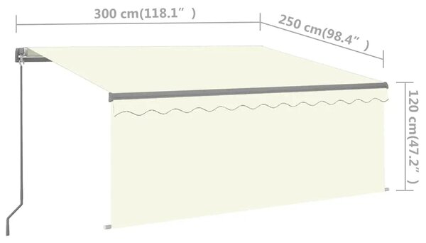 Tenda na ručno uvlačenje s roletom 3 x 2 5 m krem - Krema 3 x 2.5 m 1 Krema