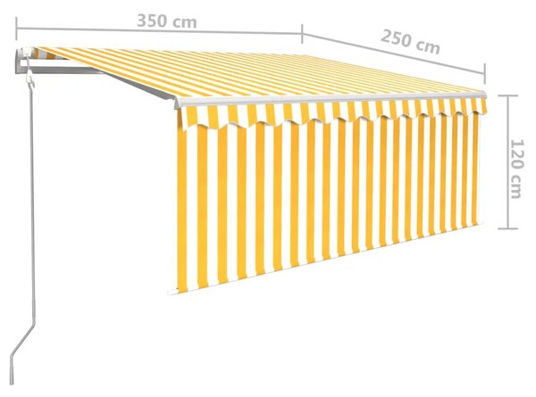 Automatska tenda na uvlačenje s roletom 3 5 x 2 5 m žuto-bijela - Žuta i bijela 3.5 x 2.5 m 1 Žuta i bijela