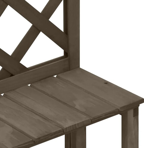 Stalak za biljke s rešetkom sivi 70x42x115 cm masivna jelovina - Siva 1 Siva