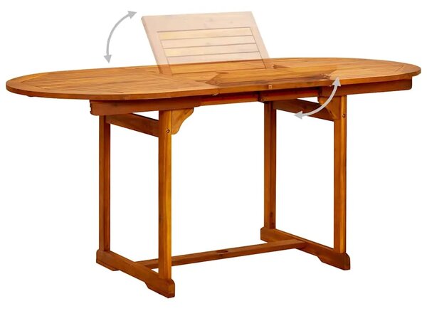 Vrtni stol - Blagovaonski stol (120-170) x 80 x 75 cm od drva bagrema - 170 x 80 x 75 cm 1 Ovalno 170 x 80 x 75 cm