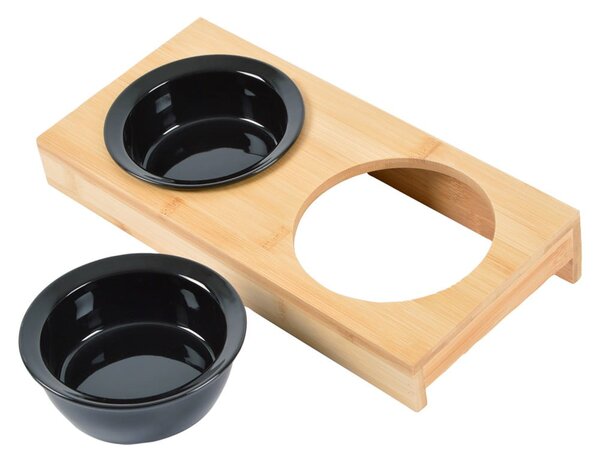 Set posuda s postoljem od bambusa za pse ø 12 cm – Love Story