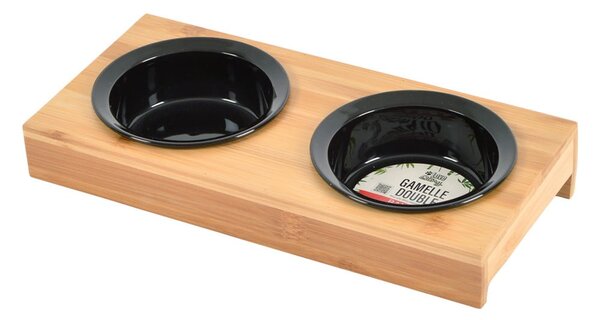 Set posuda s postoljem od bambusa za pse ø 12 cm – Love Story