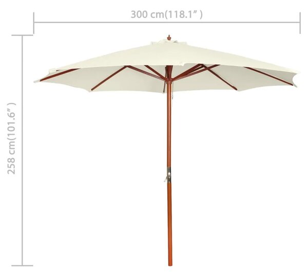 Suncobran 300 x 258 cm pješčano bijeli - Pijesak bijela 1 Pijesak bijela