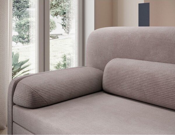 Smeđa sklopiva/s prostorom za odlaganje sofa od samta 236 cm Elioss – ELTAP