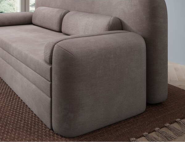 Smeđa sklopiva/s prostorom za odlaganje sofa od samta 236 cm Elioss – ELTAP