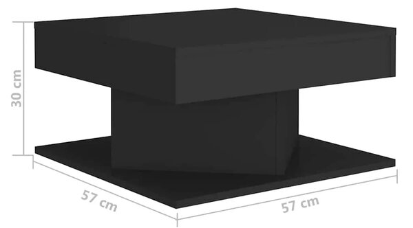 Stolić za kavu crni 57 x 57 x 30 cm od konstruiranog drva - Crna 1 Crna
