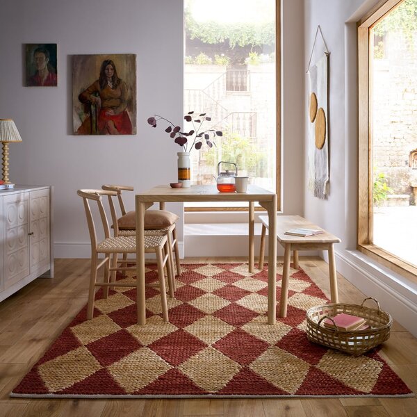 Ručno rađen tepih od mješavine jute boje terakote 120x170 cm Effie Diamond – Flair Rugs