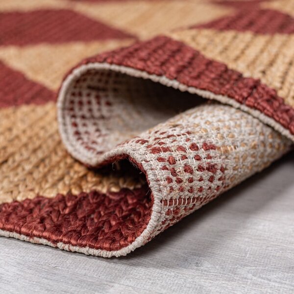 Ručno rađen tepih od mješavine jute boje terakote 120x170 cm Effie Diamond – Flair Rugs