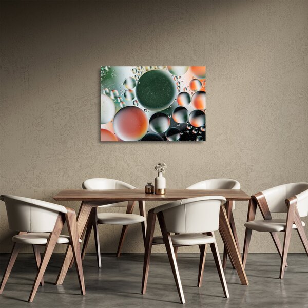 Staklena slika apstrakcije - mjehurići (70x50 cm)
