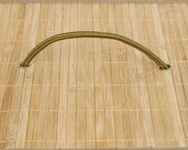 Košara za rublje od bambusa s 2 odjeljka 100 L - Svjetlosmeđa 52 x 32 x 62.5 cm 1 Svjetlosmeđa