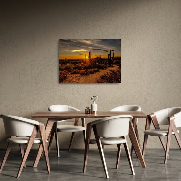 Staklena slika - Kraj dana u pustinji Arizona (70x50 cm)