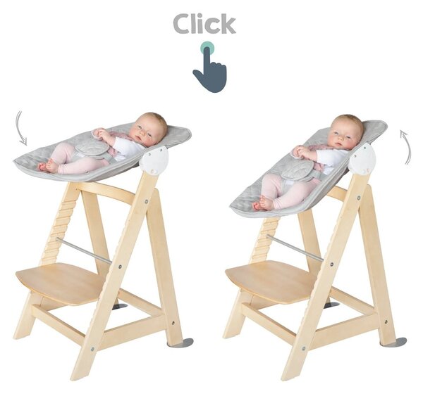 Svijetlo siva/u prirodnoj boji dječja blagovaonska stolica Style Born Up 2in1 – Roba