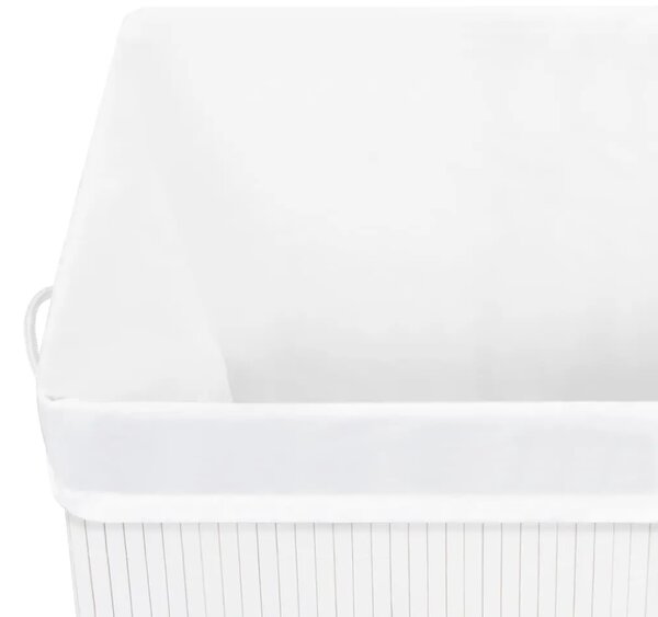 Košara za rublje od bambusa s jednim odjeljkom bijela 83 L - Bijela 43.5 x 33.5 x 65.5 cm 1 Bijela