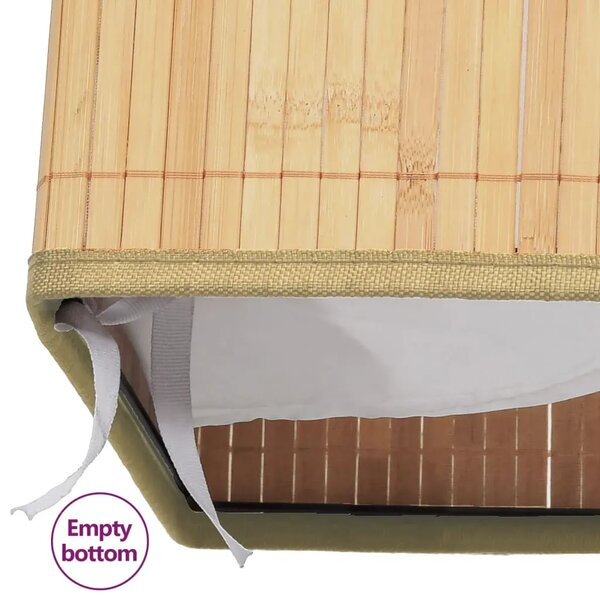 Košara za rublje od bambusa s 2 odjeljka 100 L - Svjetlosmeđa 52 x 32 x 62.5 cm 1 Svjetlosmeđa