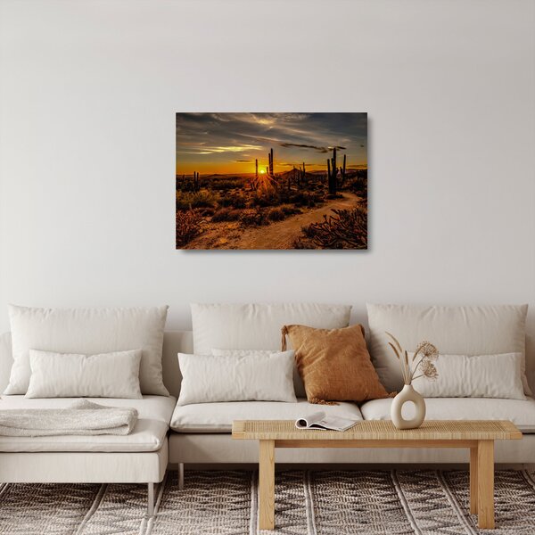 Staklena slika - Kraj dana u pustinji Arizona (70x50 cm)
