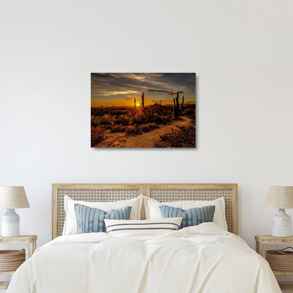 Staklena slika - Kraj dana u pustinji Arizona (70x50 cm)