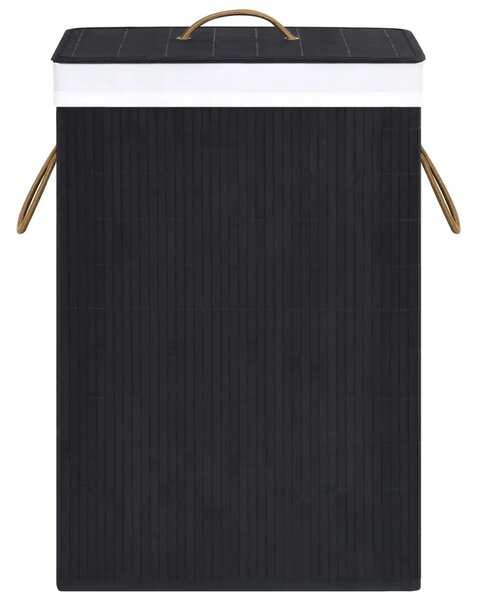 Košara za rublje od bambusa s jednim odjeljkom crna - Crna 40 x 30 x 60 cm 1 Crna