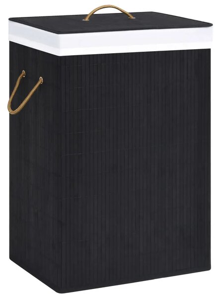 Košara za rublje od bambusa s jednim odjeljkom crna - Crna 40 x 30 x 60 cm 1 Crna