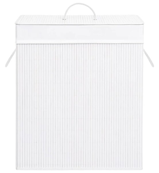 Košara za rublje od bambusa s jednim odjeljkom bijela 83 L - Bijela 43.5 x 33.5 x 65.5 cm 1 Bijela
