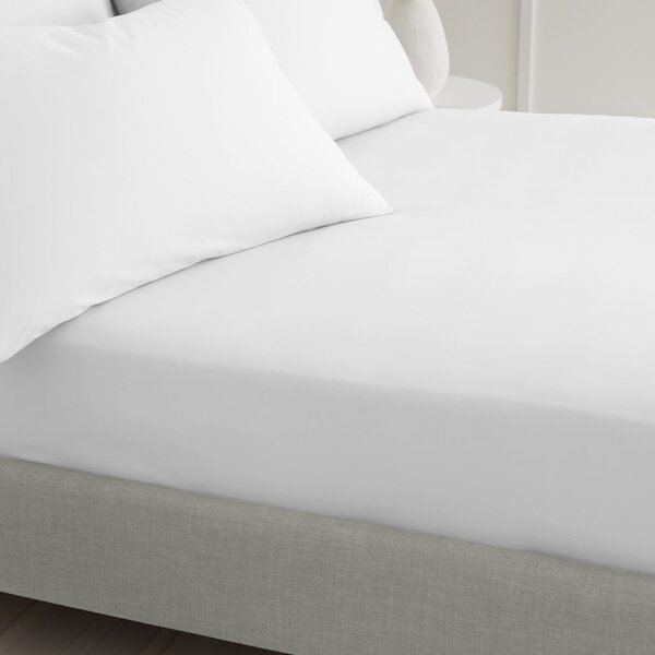 Bijela plahta s gumom od pamučnog perkala 90x190 cm Cotton Percale – Bianca