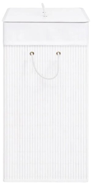 Košara za rublje od bambusa s jednim odjeljkom bijela 83 L - Bijela 43.5 x 33.5 x 65.5 cm 1 Bijela
