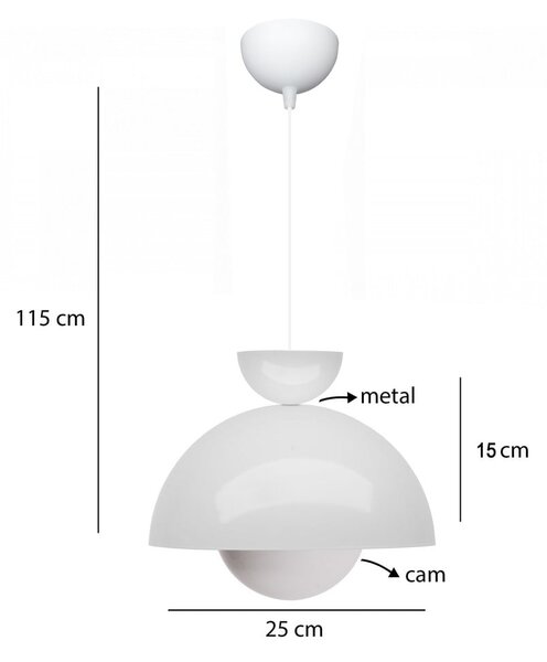 Viseća svjetiljka s metalnim sjenilom ø 25 cm Arta – Opviq lights