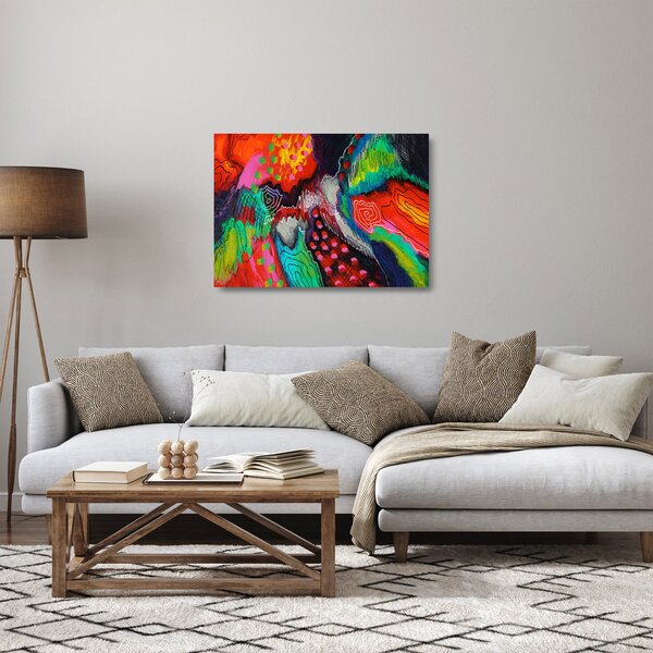 Apstraktna staklena slika - boje (70x50 cm)