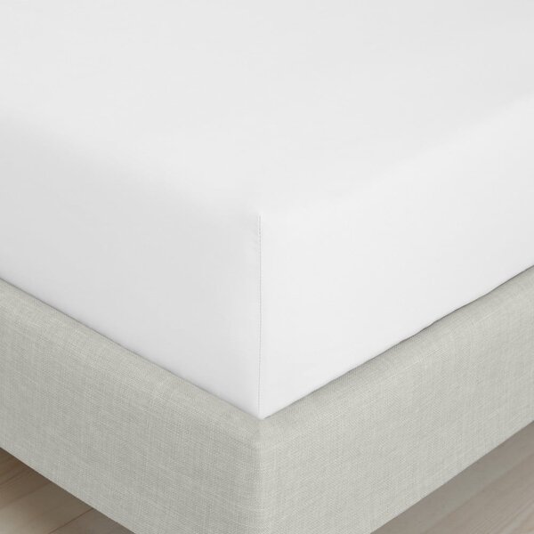 Bijela plahta s gumom od pamučnog perkala 90x190 cm Cotton Percale – Bianca