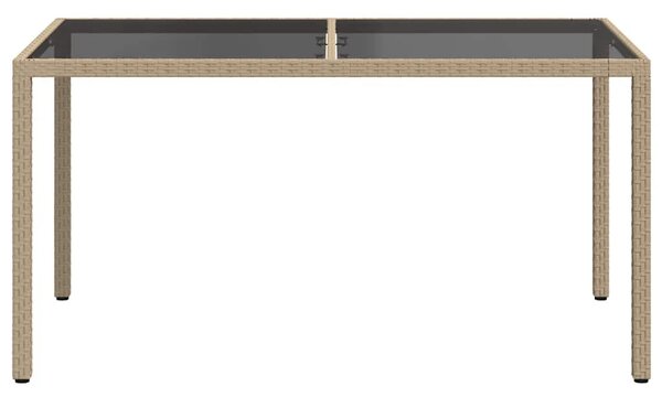 Vrtni stol 150 x 90 x 75 cm od kaljenog stakla i poliratana bež - Bež 150 x 90 x 75 cm 1 Bež