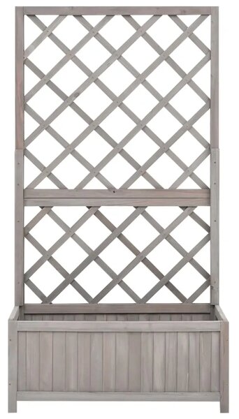 Sadilica s rešetkom siva 70x30x135 cm od masivne jelovine - Siva 70 x 30 x 135 cm 1 Siva