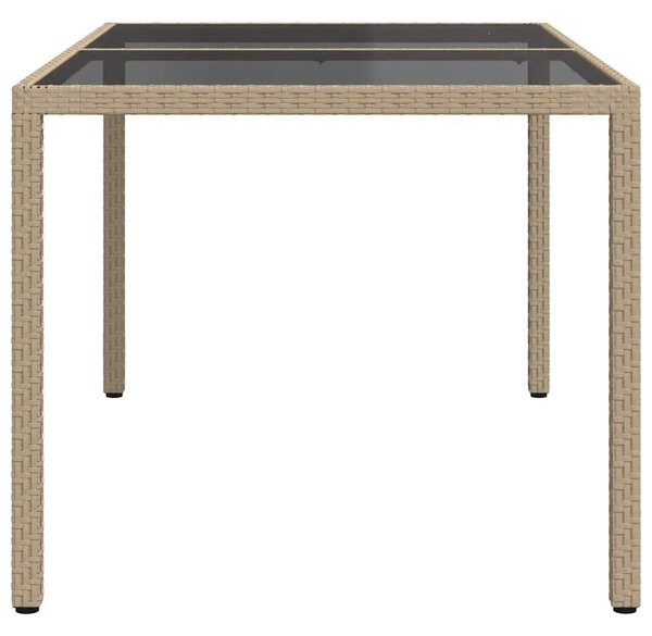 Vrtni stol 150 x 90 x 75 cm od kaljenog stakla i poliratana bež - Bež 150 x 90 x 75 cm 1 Bež