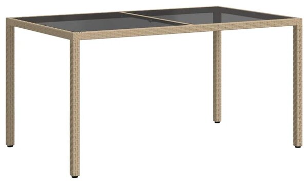 Vrtni stol 150 x 90 x 75 cm od kaljenog stakla i poliratana bež - Bež 150 x 90 x 75 cm 1 Bež