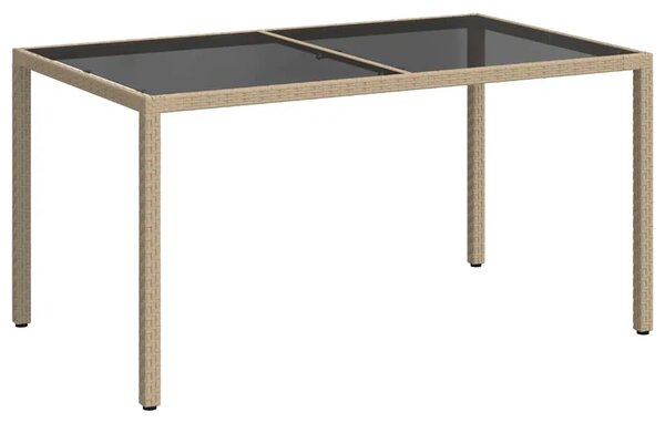 Vrtni stol 150 x 90 x 75 cm od kaljenog stakla i poliratana bež - Bež 150 x 90 x 75 cm 1 Bež