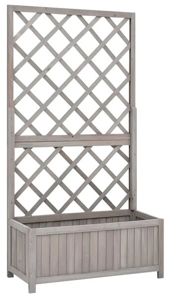 Sadilica s rešetkom siva 70x30x135 cm od masivne jelovine - Siva 70 x 30 x 135 cm 1 Siva