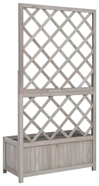 Sadilica s rešetkom siva 70x30x135 cm od masivne jelovine - Siva 70 x 30 x 135 cm 1 Siva