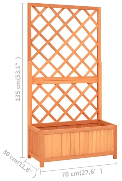 Sadilica s rešetkom smeđa 70x30x135 cm od masivne jelovine - Smeđa 70 x 30 x 135 cm 1 Smeđa