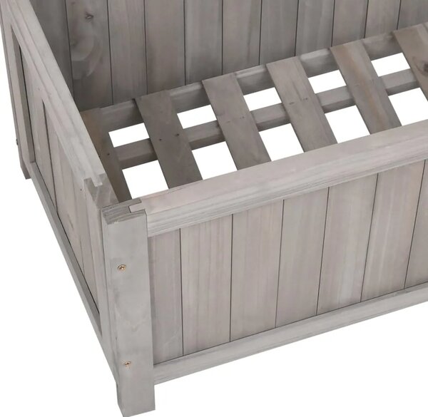 Sadilica s rešetkom siva 70x30x135 cm od masivne jelovine - Siva 70 x 30 x 135 cm 1 Siva