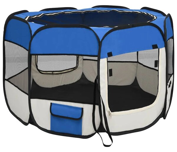 Sklopiva ogradica za pse s torbom za nošenje plava 90x90x58 cm - Plava 90 x 90 x 58 cm 1 Plava
