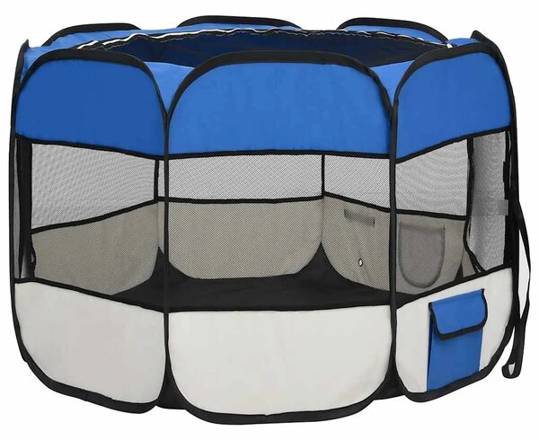 Sklopiva ogradica za pse s torbom za nošenje plava 90x90x58 cm - Plava 90 x 90 x 58 cm 1 Plava