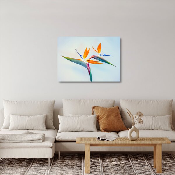 Staklena slika cvijeta Strelicije (70x50 cm)