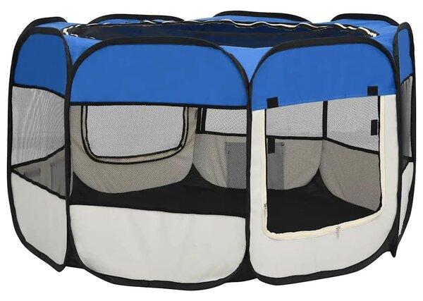 Sklopiva ogradica za pse s torbom plava 110 x 110 x 58 cm - Plava 110 x 110 x 58 cm 1 Plava