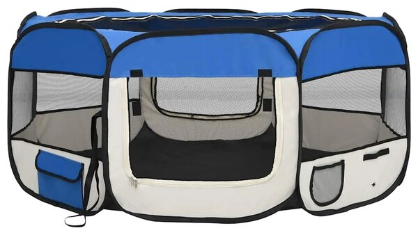 Sklopiva ogradica za pse s torbom plava 145 x 145 x 61 cm - Plava 145 x 145 x 61 cm 1 Plava