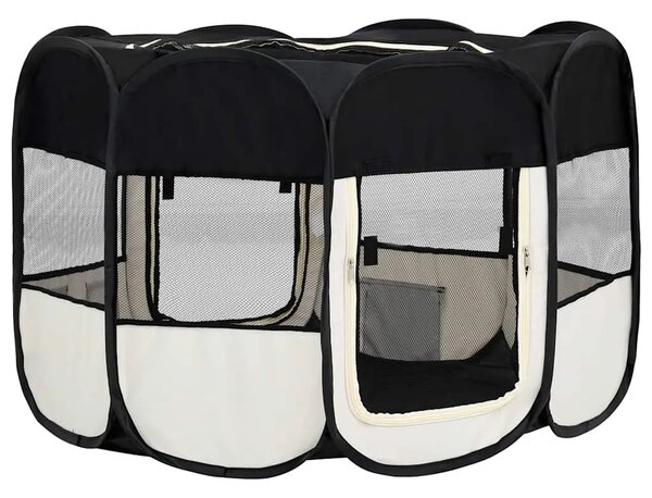 Sklopiva ogradica za pse s torbom za nošenje crna 110x110x58 cm - Crna 110 x 110 x 58 cm 1 Crna