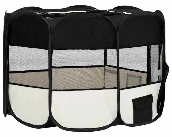 Sklopiva ogradica za pse s torbom za nošenje crna 110x110x58 cm - Crna 110 x 110 x 58 cm 1 Crna