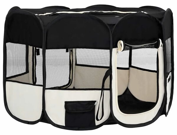Sklopiva ogradica za pse s torbom za nošenje crna 110x110x58 cm - Crna 110 x 110 x 58 cm 1 Crna