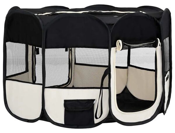 Sklopiva ogradica za pse s torbom za nošenje crna 125x125x61 cm - Crna 125 x 125 x 61 cm 1 Crna