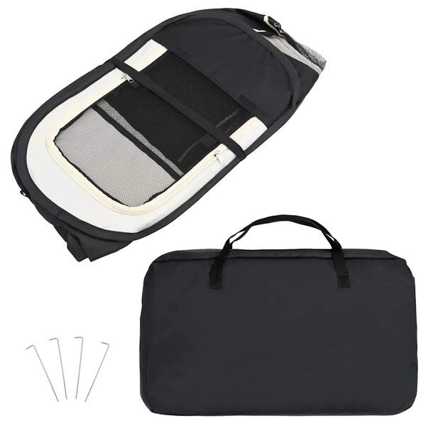Sklopiva ogradica za pse s torbom za nošenje crna 125x125x61 cm - Crna 125 x 125 x 61 cm 1 Crna