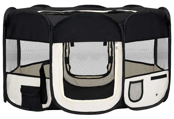 Sklopiva ogradica za pse s torbom za nošenje crna 145x145x61 cm - Crna 145 x 145 x 61 cm 1 Crna